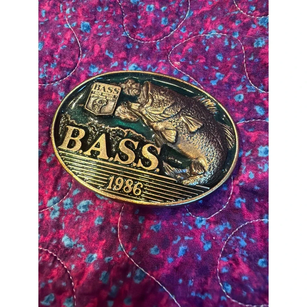 Vintage 1986 B.A.S.S. Member Belt Buckle Limited Edition Bass Fishing USA Made